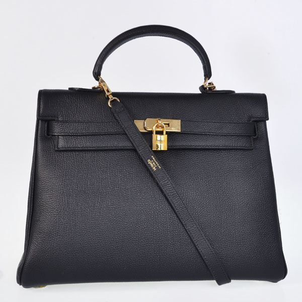 K35TBG Kelly di Hermes 35CM pelle togo in nero con oro hardwar